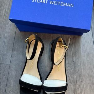 Stuart Weitzman Black Ankle Strap Heels